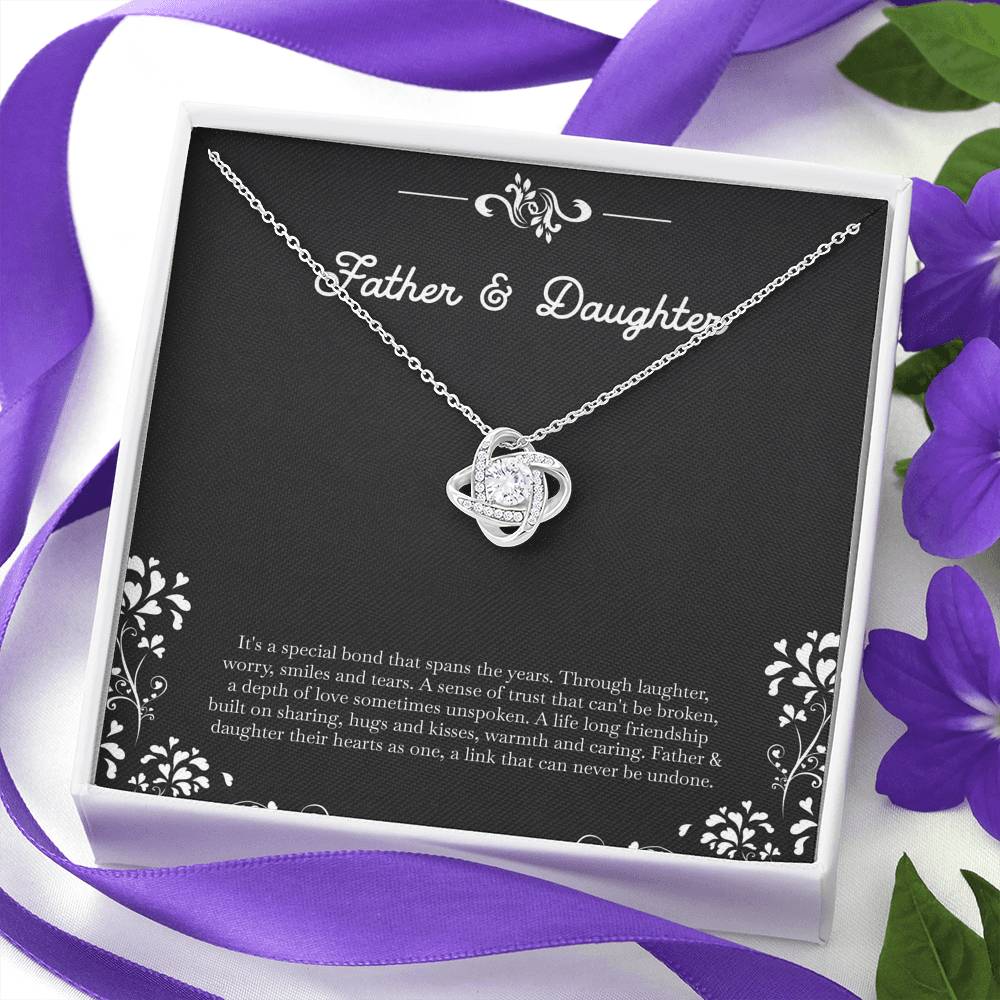 To My Daughter Gifts, Father and Daughter Bond, Love Knot Necklace For Women, Birthday Present Idea From Dad