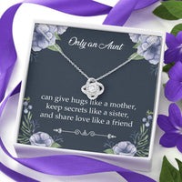 Load image into Gallery viewer, To My Aunt Gifts, Only An Aunt Can Give Hugs Like A Mother, Love Knot Necklace For Women, Aunt Birthday Present From Niece Nephew
