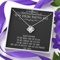 Load image into Gallery viewer, To My Niece  Gifts, Always Remember, Love Knot Necklace For Women, Birthday Present Idea From Uncle
