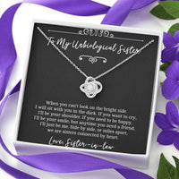 Load image into Gallery viewer, To My Unbiological Sister Gifts, Sisters Connected By Heart, Love Knot Necklace For Women, Birthday Present Idea From Sister-in-law
