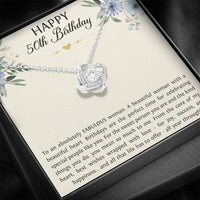 Load image into Gallery viewer, Mom Love Knot Necklace - To A Fabulous Woman | 50th Birthday Gift
