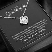 Load image into Gallery viewer, To My Granddaughter Gifts From Grandma Grandpa, Someday When The Pages Of My Life End, Love Knot Necklace For Women, Birthday Present Idea From Grandmother Grandfather
