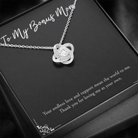 Load image into Gallery viewer, To My Bonus Mom Gifts, Endless Love And Support, Love Knot Necklace For Women, Birthday Mothers Day Present From Bonus Daughter
