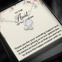 Load image into Gallery viewer, Aunt of the Groom Gifts, Thank You for Your Support, Love Knot Necklace For Women, Wedding Day Thank You Ideas From Groom
