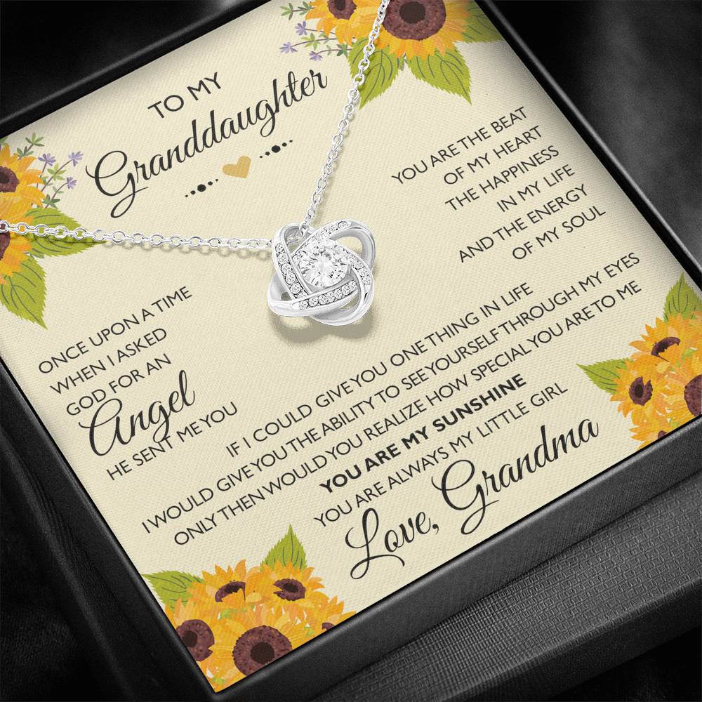 To My Granddaughter Gifts, Once Upon A Time Love Knot Necklace For Women, Present From Grandma