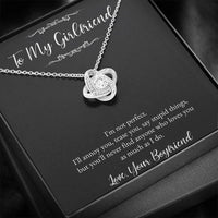Load image into Gallery viewer, To My Girlfriend, I Am Not Perfect, Love Knot Necklace For Women, Anniversary Birthday Valentines Day Gifts From Boyfriend
