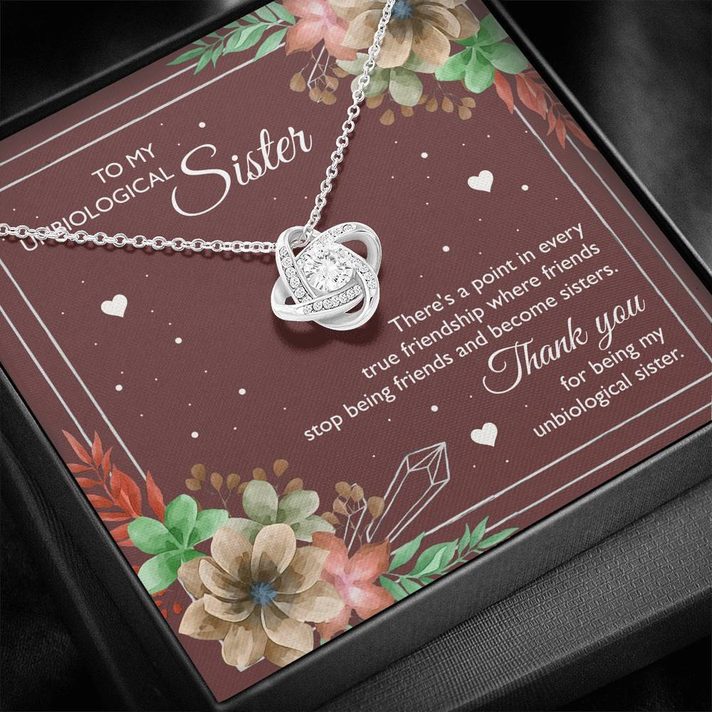 To My Unbiological Sister Gifts, Sister-In-Law Love Knot Necklace, Sister-in-law Gifts Wedding