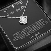 Load image into Gallery viewer, To My Daughter  Gifts, You Are Braver Than You Believe, Love Knot Necklace For Women, Birthday Present Idea From Dad
