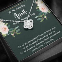 Load image into Gallery viewer, To My Aunt Gifts, I Love You, Love Knot Necklace For Women, Aunt Mother&#39;s Day Present From Niece Nephew
