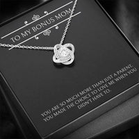 Load image into Gallery viewer, To My Bonus Mom Gifts, More Than Just A Parent, Love Knot Necklace For Women, Birthday Mothers Day Present From Bonus Daughter
