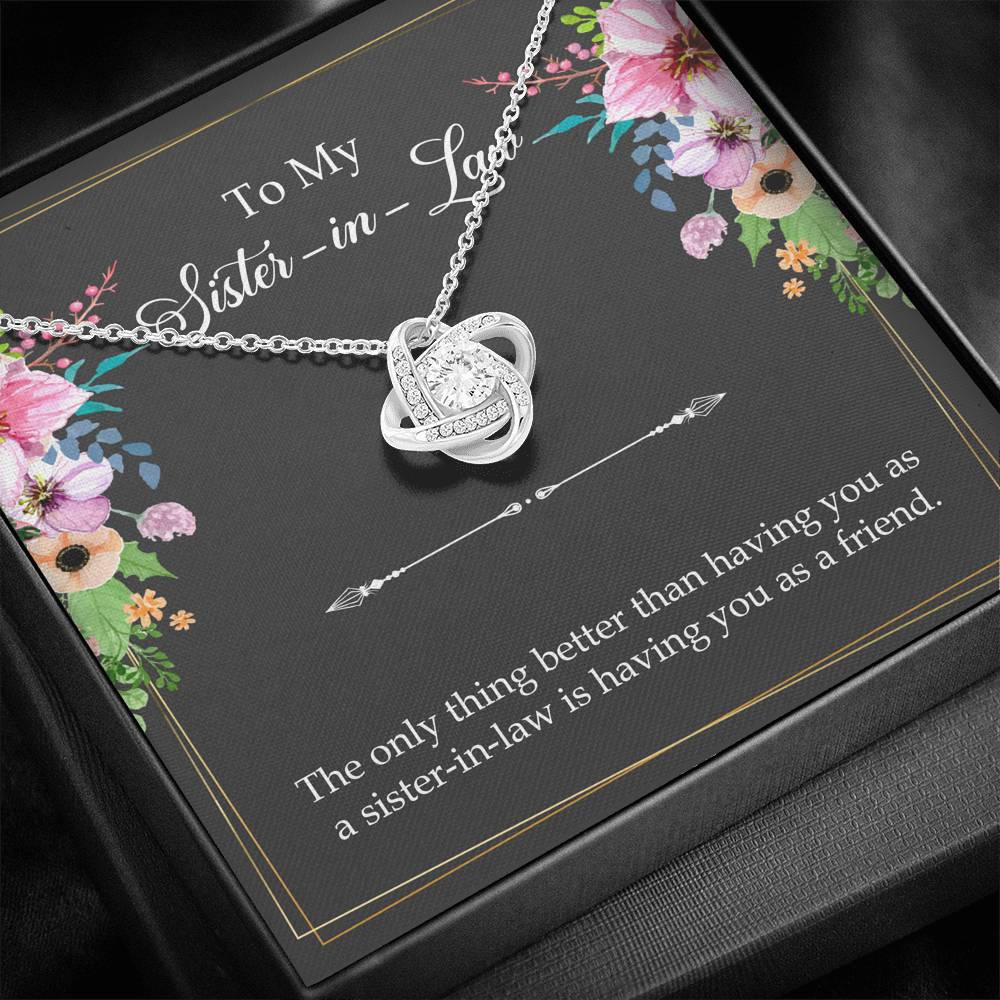To My Sister-in-Law Gifts, The Only Thing Better, Love Knot Necklace For Women, Wedding Day Thank You Ideas From Bride