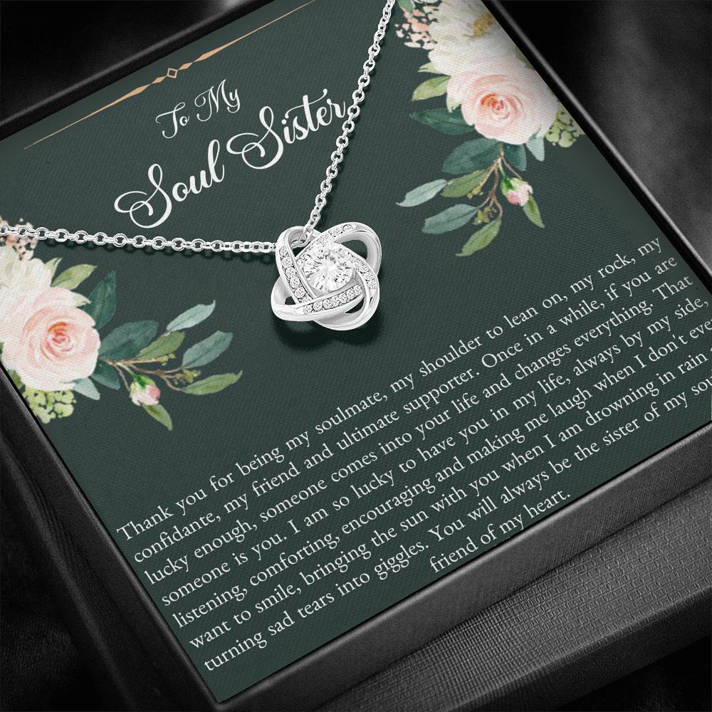 To My Best Friend Gifts, To My Soul Sister, Love Knot Necklace For Women, Birthday Present Idea From Bestie