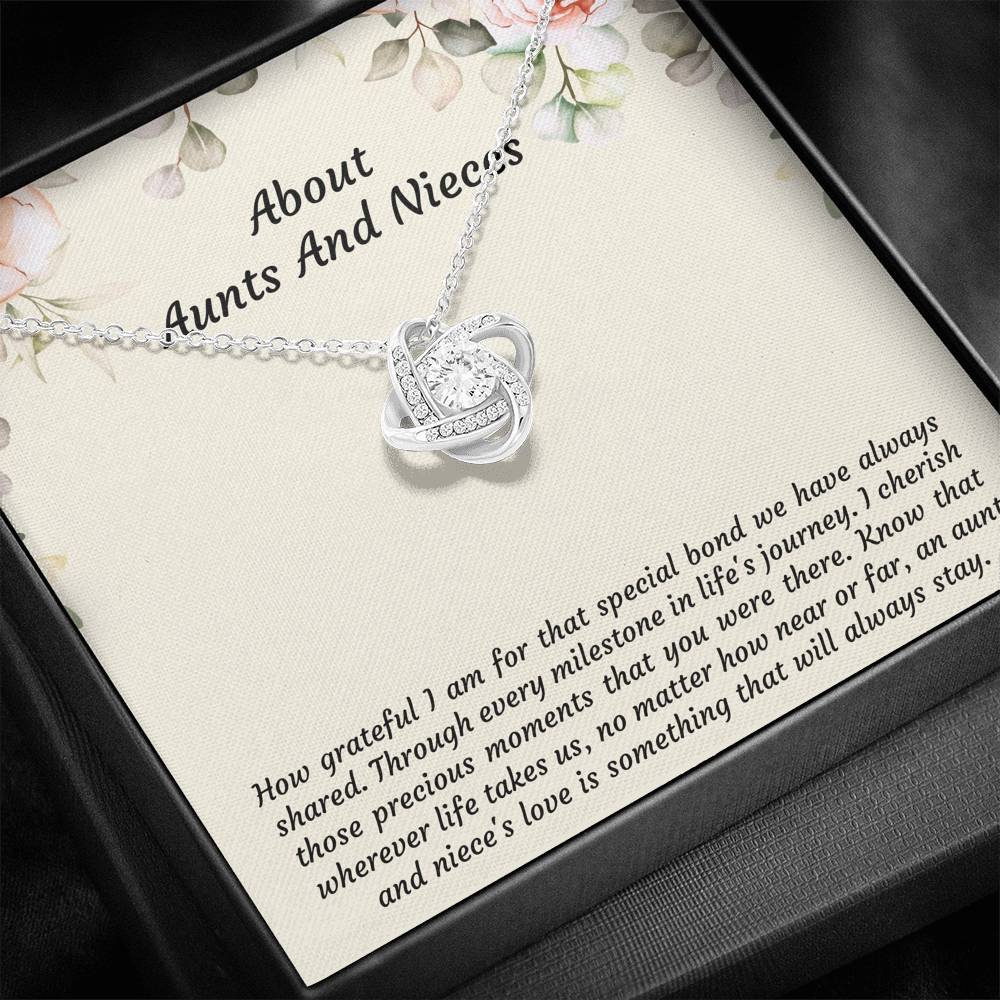 To My Niece Gifts, How Grateful I Am For That Special Bond, Love Knot Necklace For Women, Niece Birthday Present From Aunt
