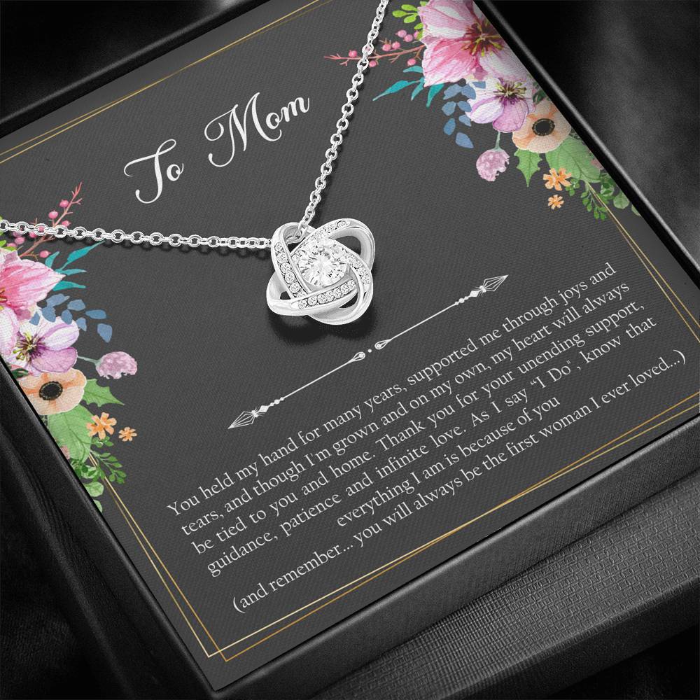 Mom of the Groom Gifts, First Woman I Ever Loved, Love Knot Necklace For Women, Wedding Day Thank You Ideas From Groom
