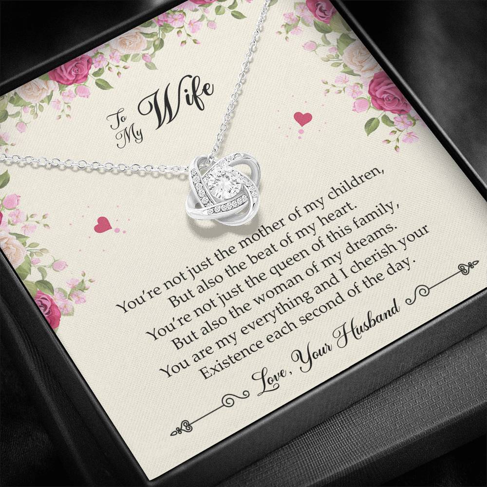To My Wife, You Are My Everything, Love Knot Necklace For Women, Anniversary Birthday Gifts From Husband