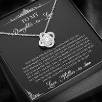 Load image into Gallery viewer, To My Daughter-in-law Gifts, Circle of Strength and Love, Love Knot Necklace For Women, Birthday Present Idea From Mother-in-law

