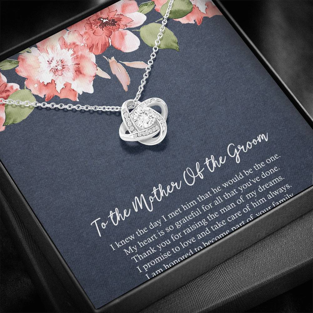 Mom Of The Groom Gifts, My Heart Is Grateful, Love Knot Necklace For Women, Wedding Day Thank You Ideas From Bride