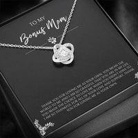 Load image into Gallery viewer, To My Bonus Mom Gifts, You Mean The World To Me , Love Knot Necklace For Women, Birthday Mothers Day Present From Bonus Daughter
