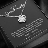 Load image into Gallery viewer, To My Granddaughter Gifts From Grandma, Someday When The Pages Of My Life End, Love Knot Necklace For Women, Birthday Present Idea From Grandmother
