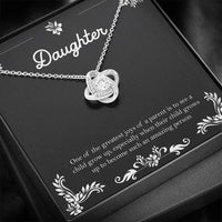 Load image into Gallery viewer, To My Daughter Gifts, One Of The Greatest Joys of a Parent, Love Knot Necklace For Women, Birthday Present Ideas From Mom Dad
