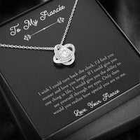 Load image into Gallery viewer, To My Fiancée, I Wish I Could Turn Back The Clock, Love Knot Necklace For Women, Anniversary Birthday Valentines Day Gifts From Fiancé
