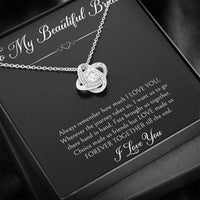 Load image into Gallery viewer, To My Bride Gifts, Forever Together Till The End, Love Knot Necklace For Women, Wedding Day Thank You Ideas From Groom
