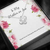 Load image into Gallery viewer, To My Mother-in-Law Gifts, Raising The Man Of My Dreams, Love Knot Necklace For Women, Birthday Mothers Day Present From Daughter-in-law
