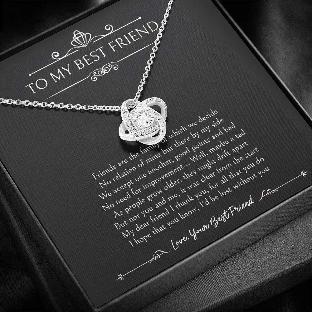 To My Friend Gifts, I'd Be Lost Without You, Love Knot Necklace For Women, Birthday Present Idea From Bestie