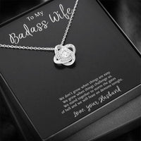 Load image into Gallery viewer, To My Badass Wife, We Stand Together, Love Knot Necklace For Women, Anniversary Birthday Valentines Day Gifts From Husband
