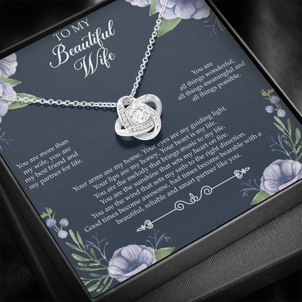 To My Wife, You Are More Than My Wife, Love Knot Necklace For Women, Anniversary Birthday Gifts From Husband