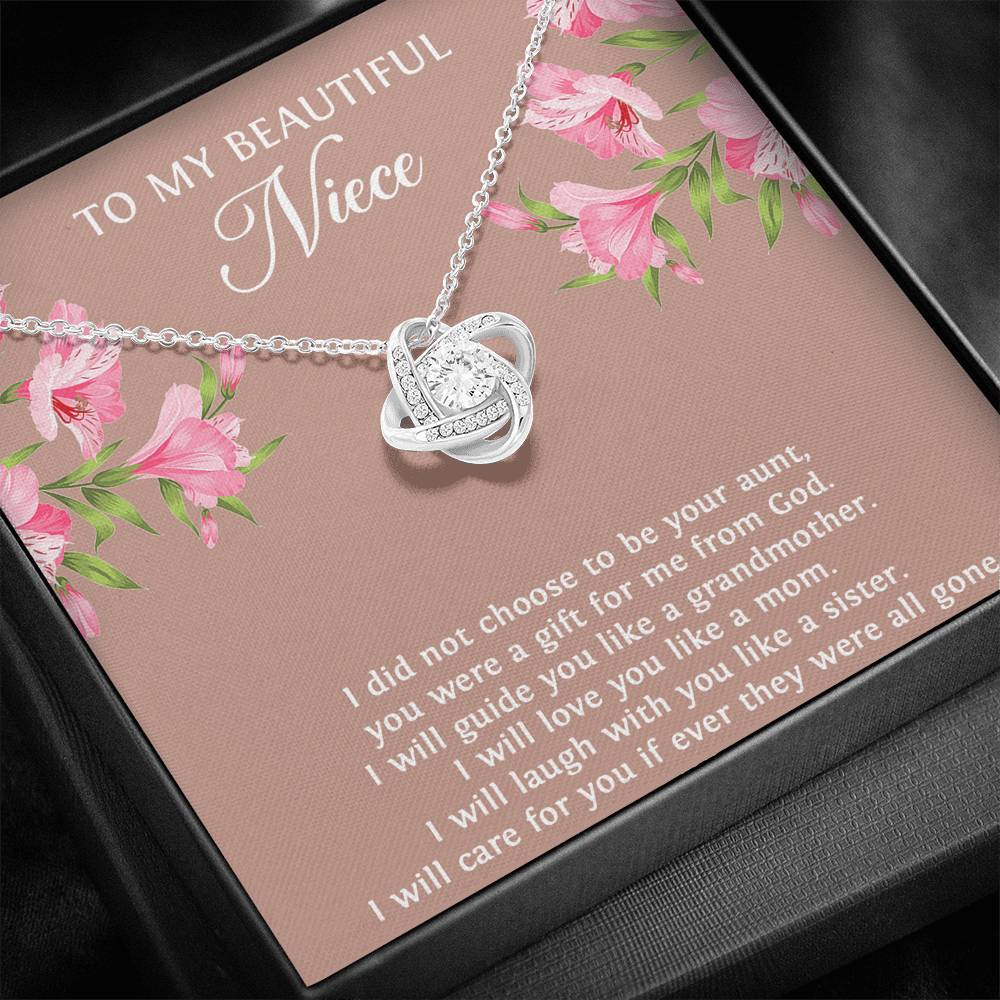 To My Niece  Gifts, You Were A Gift For Me From God, Love Knot Necklace For Women, Birthday Present Idea From Aunt