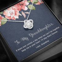 Load image into Gallery viewer, To My Granddaughter Gifts, I will stay there forever, Love Knot Necklace For Women, Present From Grandma
