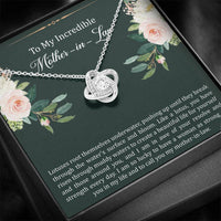 Load image into Gallery viewer, To My Mother-in-Law Gifts, Like A Lotus , Love Knot Necklace For Women, Birthday Mothers Day Present From Daughter-in-law
