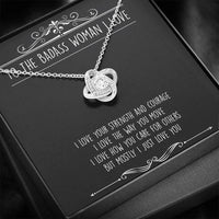 Load image into Gallery viewer, To My Badass Wife, I Just Love You, Love Knot Necklace For Women, Anniversary Birthday Valentines Day Gifts From Husband

