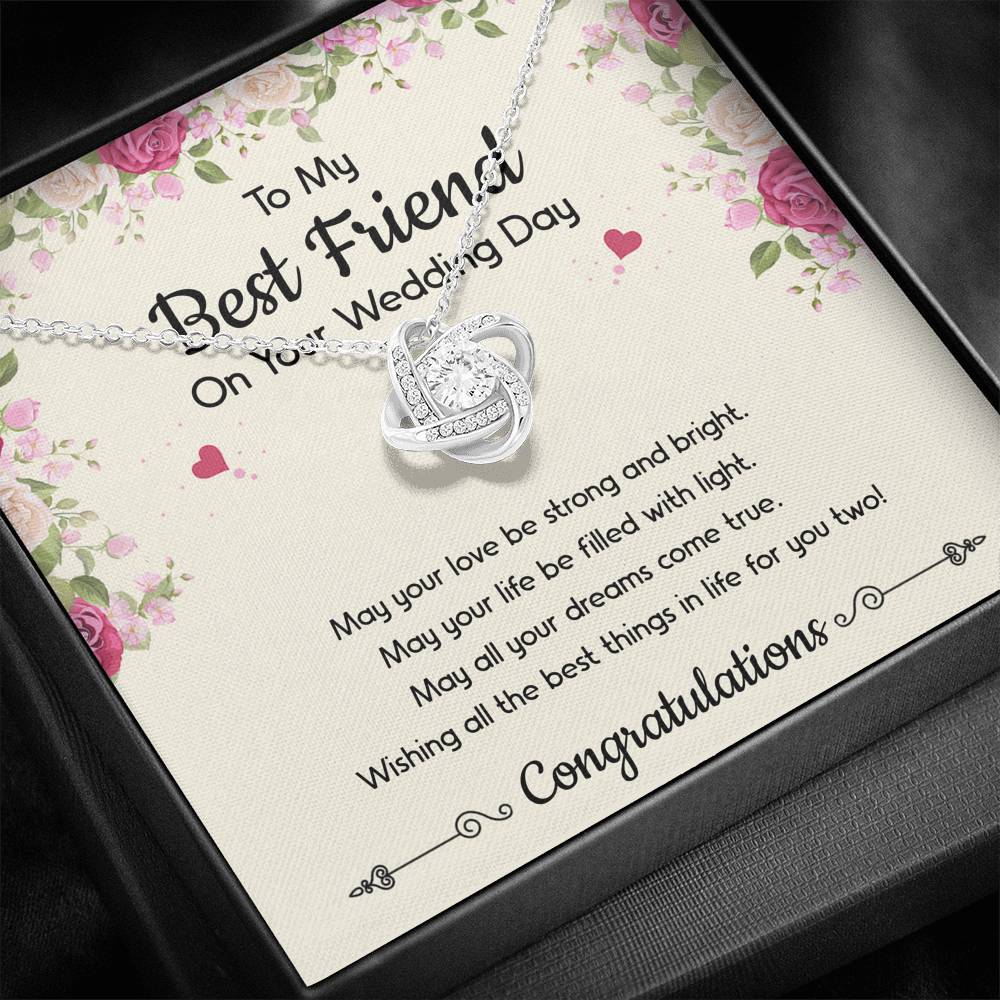 Bride Gifts, May Your Love Be Strong And Bright, Love Knot Necklace For Women, Wedding Day Thank You Ideas From Best Friend