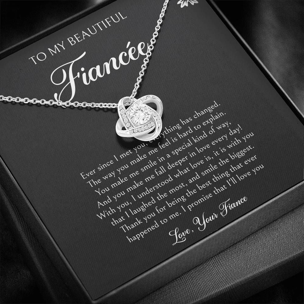 To My Fiancée, I'll Love You Forever, Love Knot Necklace For Women, Anniversary Birthday Valentines Day Gifts From Fiancé