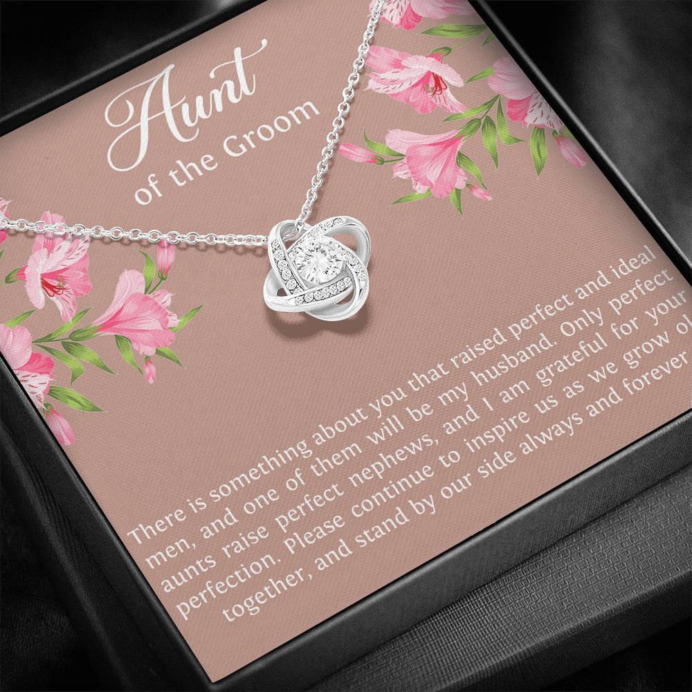 Aunt of the Groom Gifts, Grateful for Your Protection, Love Knot Necklace For Women, Wedding Day Thank You Ideas From Bride