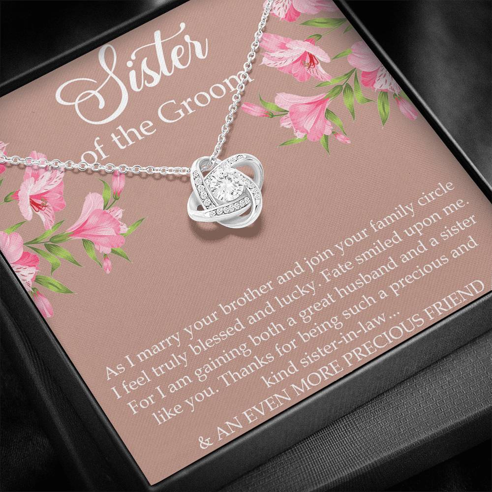 Sister of the Groom Gifts, As I Marry Your Brother, Love Knot Necklace For Women, Wedding Day Thank You Ideas From Bride