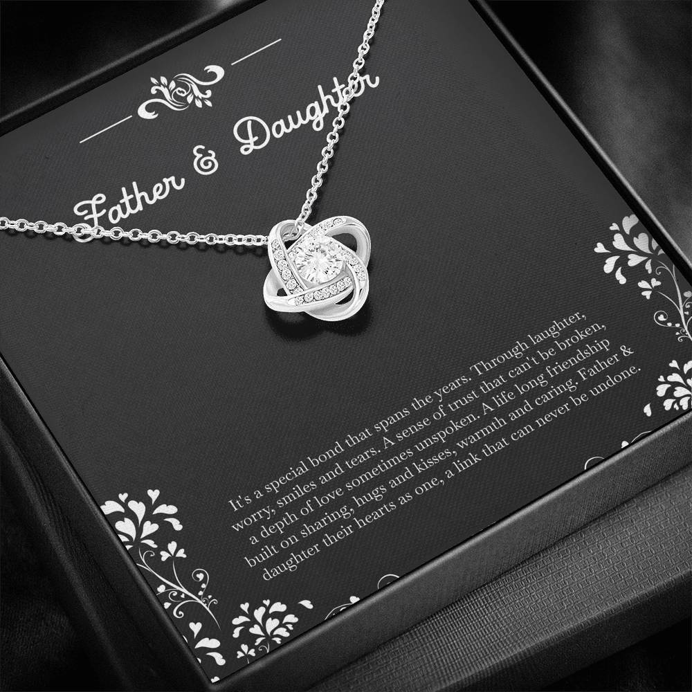 To My Daughter Gifts, Father and Daughter Bond, Love Knot Necklace For Women, Birthday Present Idea From Dad