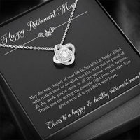 Load image into Gallery viewer, Mom Retirement Gifts, Next Chapter, Happy Retirement Love Knot Necklace For Women, Retirement Party Favor From Daughter Son
