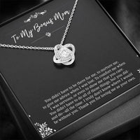 Load image into Gallery viewer, To My Bonus Mom Gifts, Thank You For Loving Me, Love Knot Necklace For Women, Birthday Mothers Day Present From Bonus Daughter
