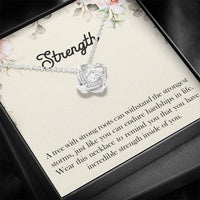 Load image into Gallery viewer, Encouragement Gifts, Strength, Motivational Love Knot Necklace For Women, Sympathy Inspiration Friendship Present
