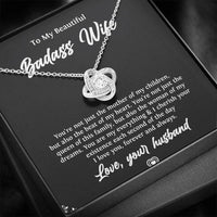 Load image into Gallery viewer, To My Badass Wife, Beat Of My Heart, Love Knot Necklace For Women, Anniversary Birthday Valentines Day Gifts From Husband
