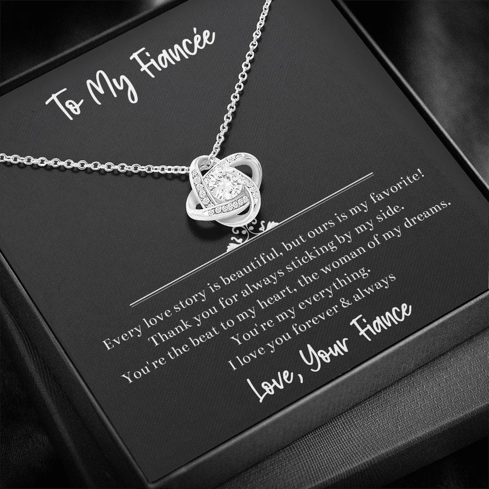 To My Fiancée, The Woman Of My Dreams, Love Knot Necklace For Women, Anniversary Birthday Valentines Day Gifts From Fiancé
