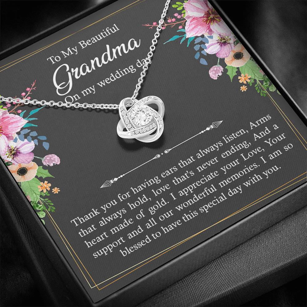 Grandmother of the Bride Gifts, I Am So Blessed, Love Knot Necklace For Women, Wedding Day Thank You Ideas From Bride