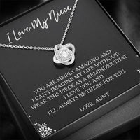 Load image into Gallery viewer, To My Niece  Gifts, You Are Simply Amazing, Love Knot Necklace For Women, Birthday Present Idea From Aunt
