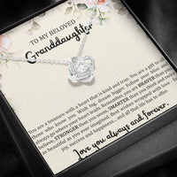 Load image into Gallery viewer, To My Granddaughter Gifts, You Are A Treasure With A Heart, Love Knot Necklace For Women, Birthday Present Idea From Grandma
