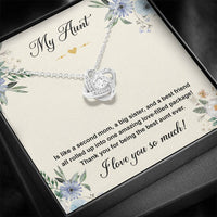 Load image into Gallery viewer, To My Aunt Gifts, Second Mom, Love Knot Necklace For Women, Aunt Birthday Present From Niece Nephew
