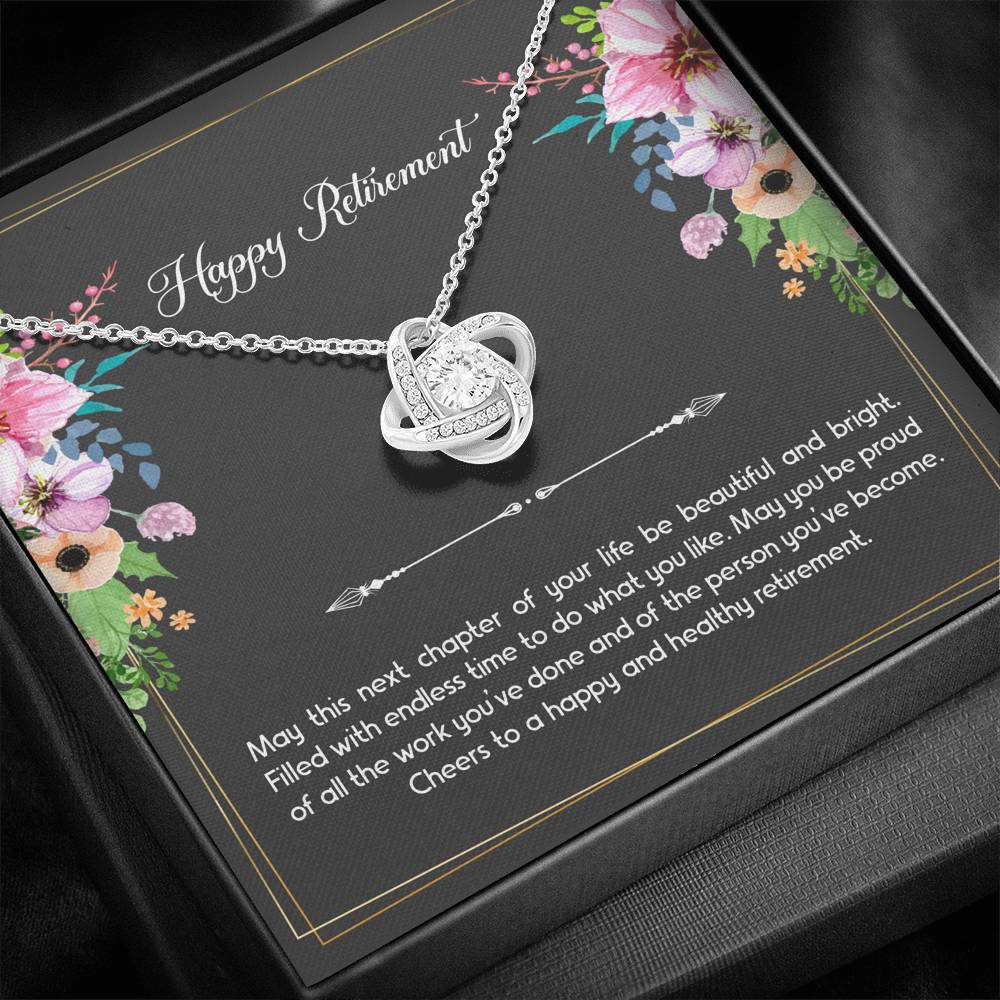 Retirement Gifts, Do What You Like, Happy Retirement Love Knot Necklace For Women, Retirement Party Favor From Friends Coworkers