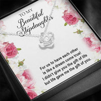 Load image into Gallery viewer, To My Stepdaughter Gifts, For Us To Have Each Other, Love Knot Necklace For Women, Birthday Present Idea From Stepmom Stepdad
